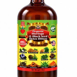 Nature's Shilajit Organic Moringa & Black Seed Detox Bitters (New & Improved)